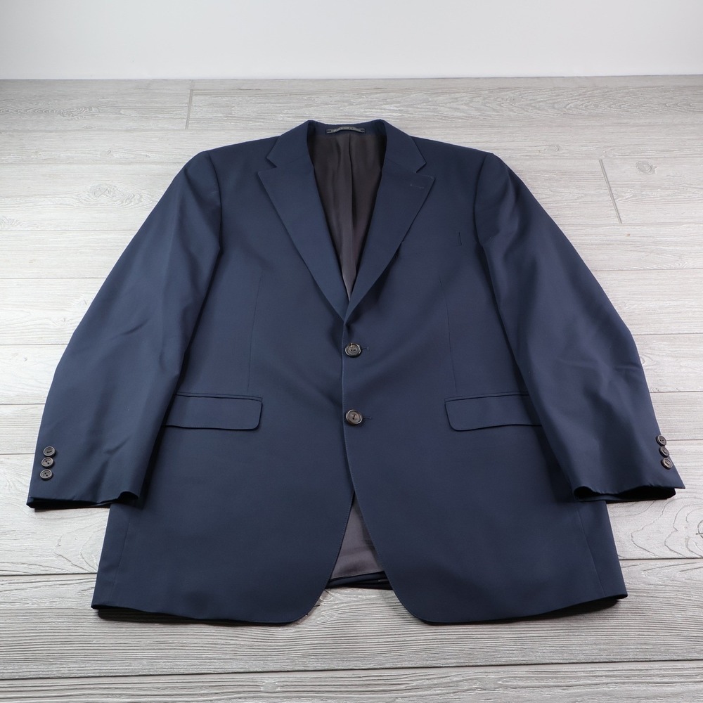 J. Press Presstige Navy Wool Blazer Sport Coat Men's 44L Percival